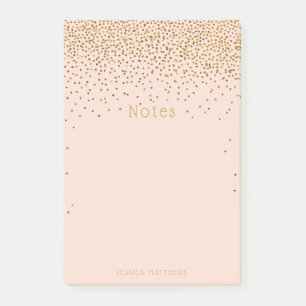 Glam Gold Confetti Blush Pink Post-it® Notes