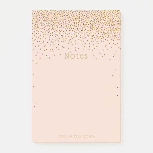  Glam Gold Confetti Blush Pink Post-it® Notes (Voorkant)