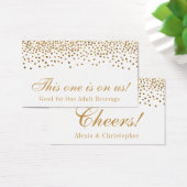 Glam Gold Confetti Dots Mariage Boire Billets (Bureau)