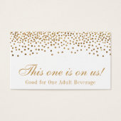 Glam Gold Confetti Dots Mariage Boire Billets (Devant)