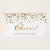 Glam Gold Confetti Dots Mariage Boire Billets (Dos)