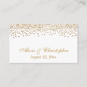 Glam Gold Confetti Dots Mariage Détails Cartes (Dos)