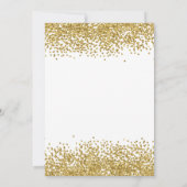 Glam Gold Confetti Faire-part de mariage (Dos)