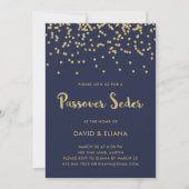 Glam Gold Confetti Passover Seder Invitation Kaart (Voorkant)