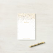  Glam Gold Confetti Post-it® Notes (Op bureau)