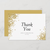 Glam Gold Confetti Stippen Weddenschap Hartelijk d Bedankkaart (Voorkant / Achterkant)