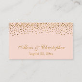 Glam Gold Confetti sur Blush Mariage Détails Carte (Dos)