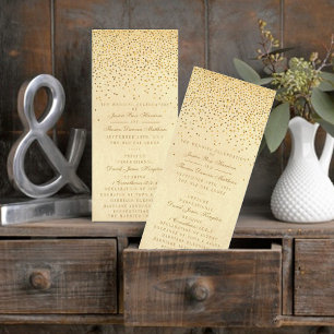 Glam Gold Confetti Wedding Programma