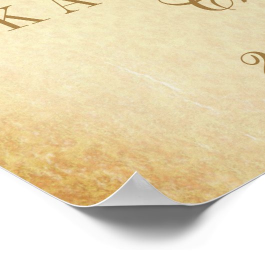 Glam Gold Confetti Wedding Welkomstbord Poster (Hoek)