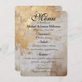 Glam Gold Cream White Mariage Menu (Devant / Derrière)
