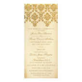 Glam Gold Damask Wedding Programma (Voorkant)