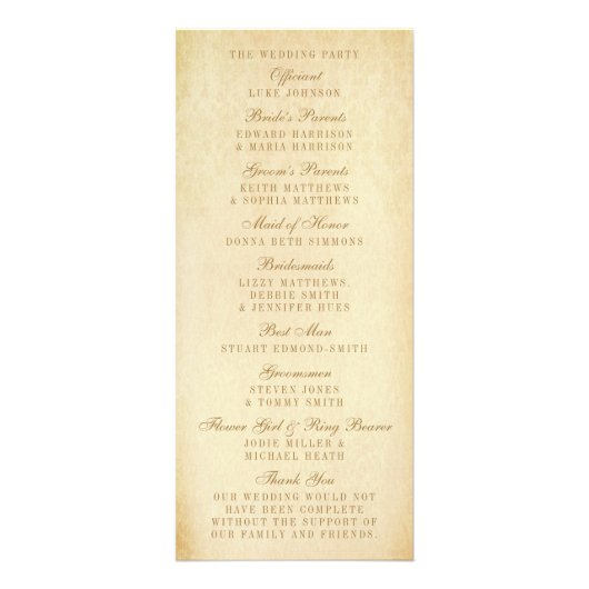  Glam Gold Damask Wedding Programma (Achterkant)