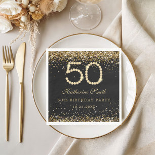 Glam Gold Diamonds 50e verjaardagsfeestje Servet