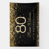 Glam Gold Diamonds 80th Birthday Party Spandoek (Verticaal)