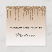 Glam Gold Driving Glitter Drift maakt artiest Vierkante Visitekaartje (Voorkant)