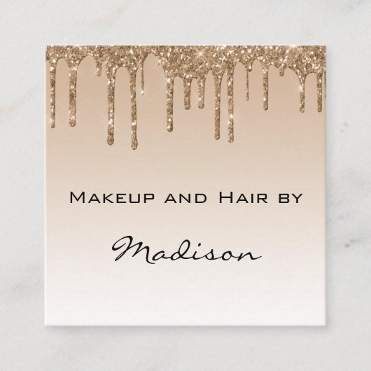 Glam Gold Driving Glitter Drift maakt artiest Vierkante Visitekaartje (Voorkant)