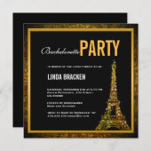 Glam Gold Eiffel Tower Bachelorette Kaart (Voorkant / Achterkant)
