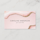 Glam Gold et rose Abstraite Carte de visite (Devant)