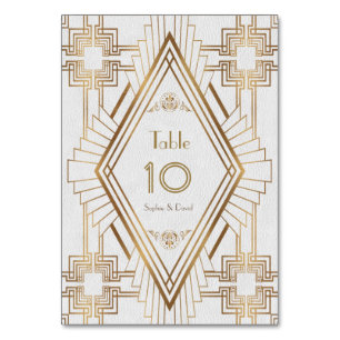 Glam Gold et White Great Gatsby Numéro de table