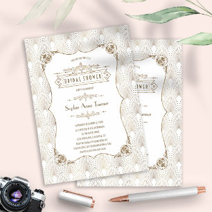 Glam Gold Fleur-de-lis Roaring 20s Vrijgezellenfee Kaart