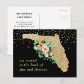 Glam Gold Florida Kaart Bloemen Bewegen (Voorkant / Achterkant)