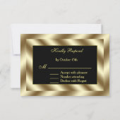 Glam Gold Foil et Black Wedding RSVP (Dos)
