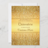 Glam Gold Frame Quinceanera Invitation (Devant)