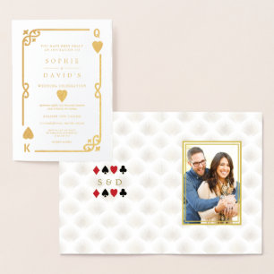 Glam Gold Gatsby Casino Las Vegas Poker Wedding Folie Kaarten