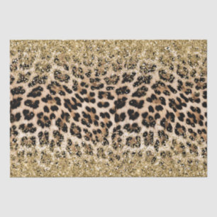 Glam Gold Glitter Cream Leopard Glitter Tissuepapier