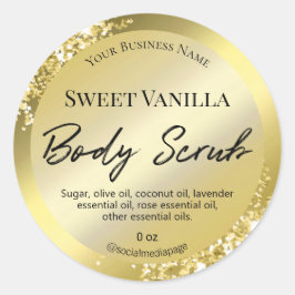 Glam Gold Glitter en Foil body Scrub Labels