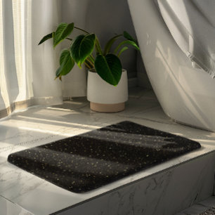 Glam gold glitter en sparkles op zwart afbeelding badmat