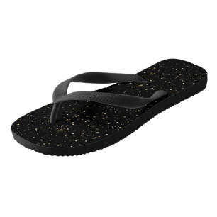 Glam gold glitter en sparkles op zwart afbeelding teenslippers