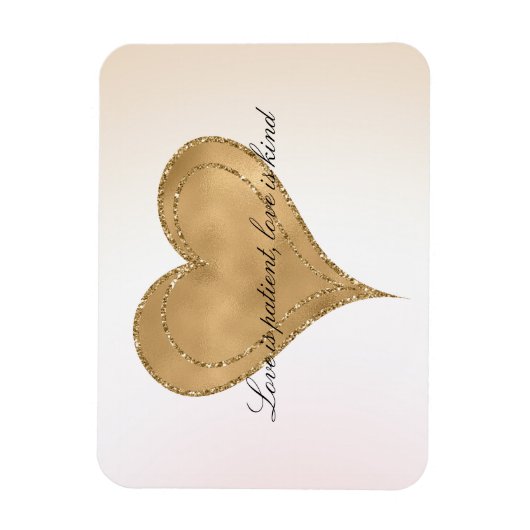 Glam Gold Glitter Hart Magneet (Verticaal)