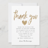 Glam Gold Glitter Heart Baby shower