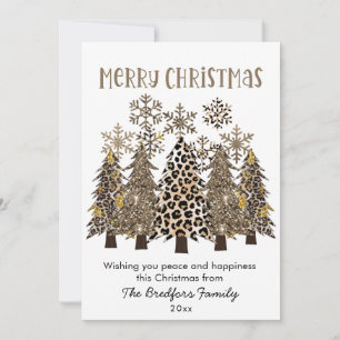 Glam Gold Glitter Leopard-laptop - Kerstmis Feestdagenkaart