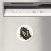 Glam Gold Glitter M Monogram Magnet Magneet (Insitu (Vaatwasser))