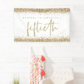 Glam Gold Glitter Name Welkom 50e Spandoek (Insitu)
