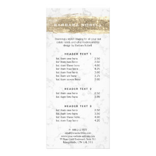Glam Gold Glitter Paint Wit Marmer Reclamekaart