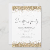 Glam Gold Glitter Script-kerstfeest Kaart (Voorkant)