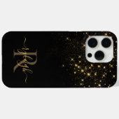 Glam Gold Glitter Sparging Elegant Luxe Monogram Case-Mate iPhone Case (Achterkant (horizontaal))