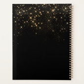 Glam Gold Glitter Sparging Elegant Luxe Monogram Planner (Achterkant)