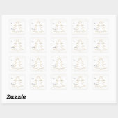 Glam Gold Glitter Sparkle Kerstboom Vierkante Sticker (Vel)