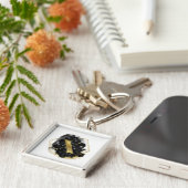 Glam Gold Glitter X Monogram Sleutelhanger (Zijkant)