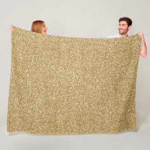 Glam Gold Glitzy Glitter    Fleece Deken