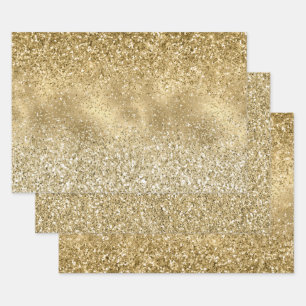 Glam Gold Glitzy Sparkle Glitter    Inpakpapier Vel