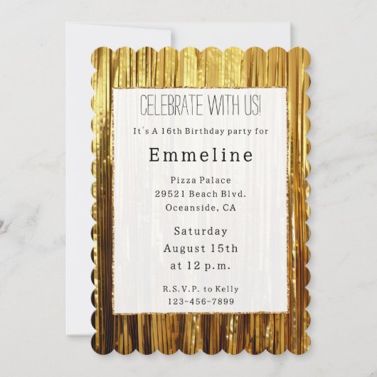 Glam Gold Glitzy Sparkle Stripes Kaart (Voorkant)