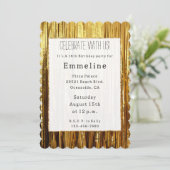 Glam Gold Glitzy Sparkle Stripes Kaart (Staand voorkant)