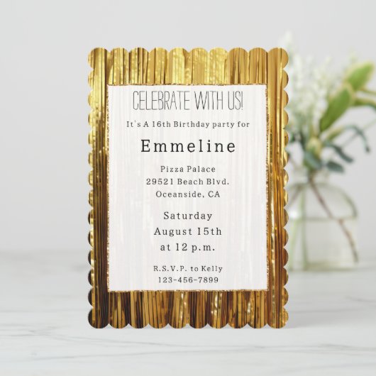 Glam Gold Glitzy Sparkle Stripes Kaart (Staand voorkant)