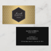 Glam Gold Honeycomb Pattern Visitekaartje (Voorkant / Achterkant)