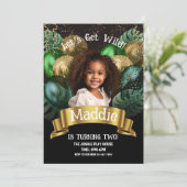 Glam Gold Jungle Safari Invitation d'anniversaire (Debout devant)